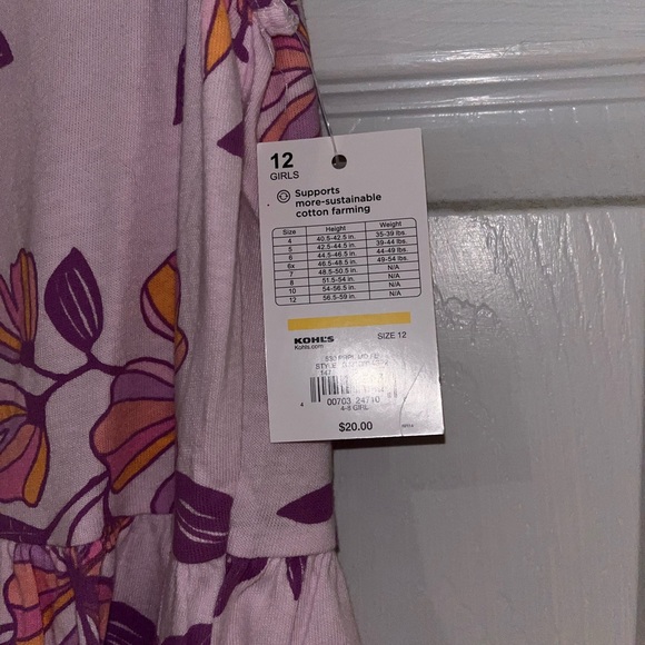 Kohl's Purple Floral Kids Dress - Picture 2 of 4